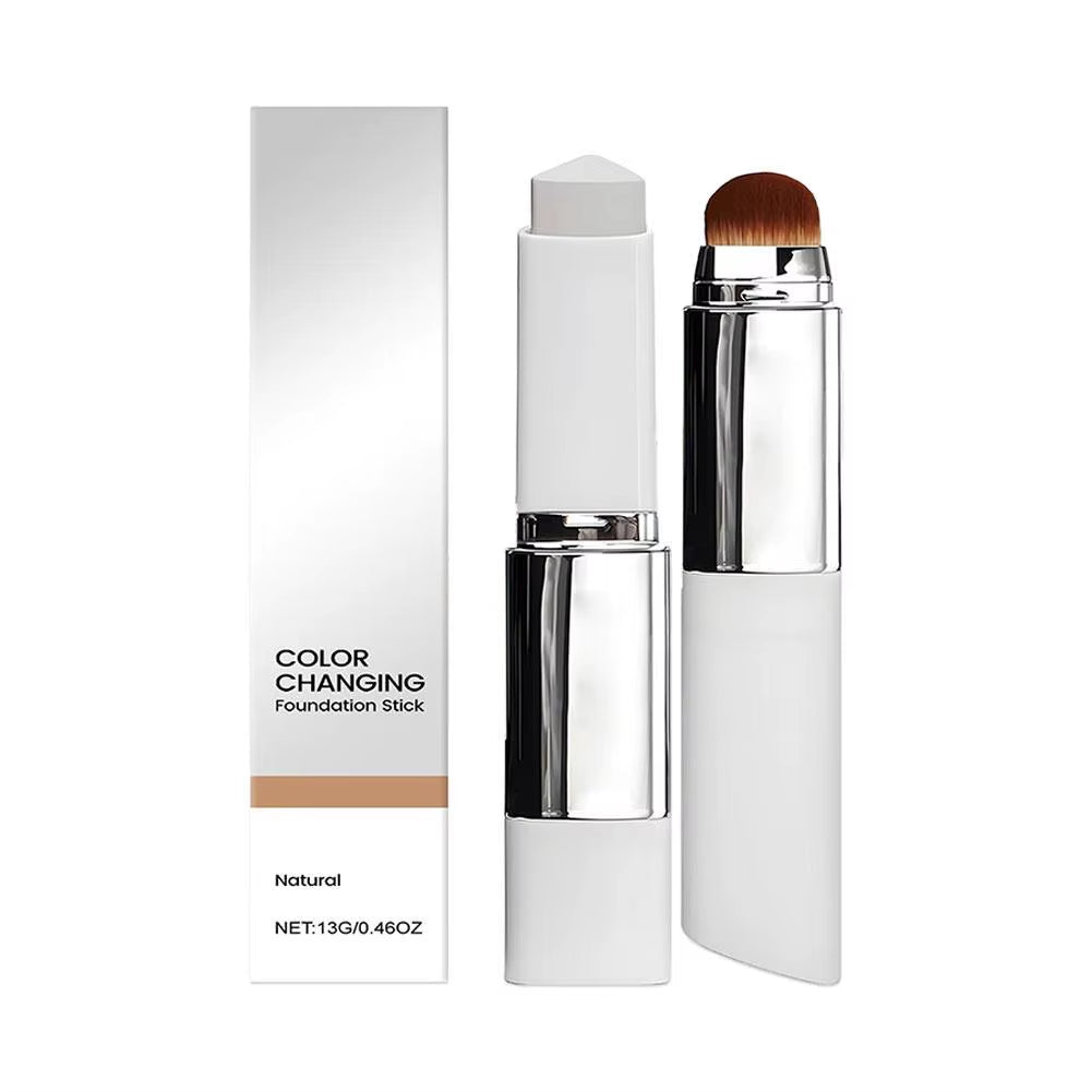 Color-Changing Foundation Stick: Dual-Function Concealer and Brush for Effortless Beauty Enhancement