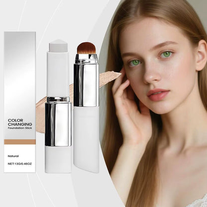 Color-Changing Foundation Stick: Dual-Function Concealer and Brush for Effortless Beauty Enhancement