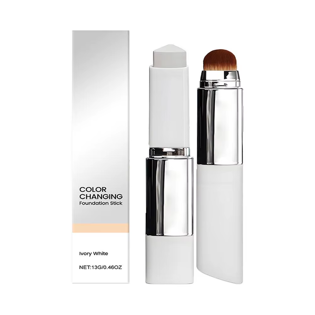 Color-Changing Foundation Stick: Dual-Function Concealer and Brush for Effortless Beauty Enhancement