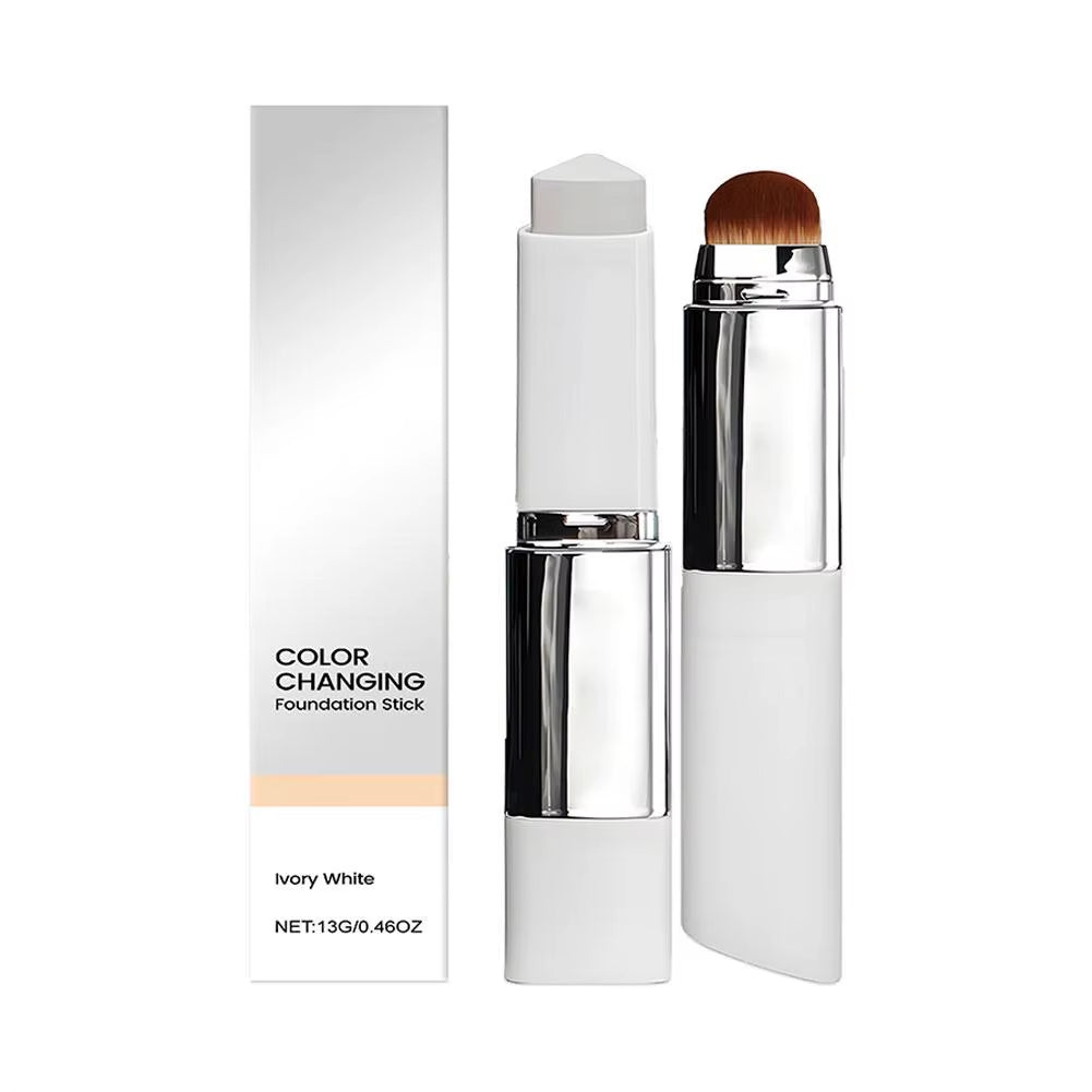 Color-Changing Foundation Stick: Dual-Function Concealer and Brush for Effortless Beauty Enhancement