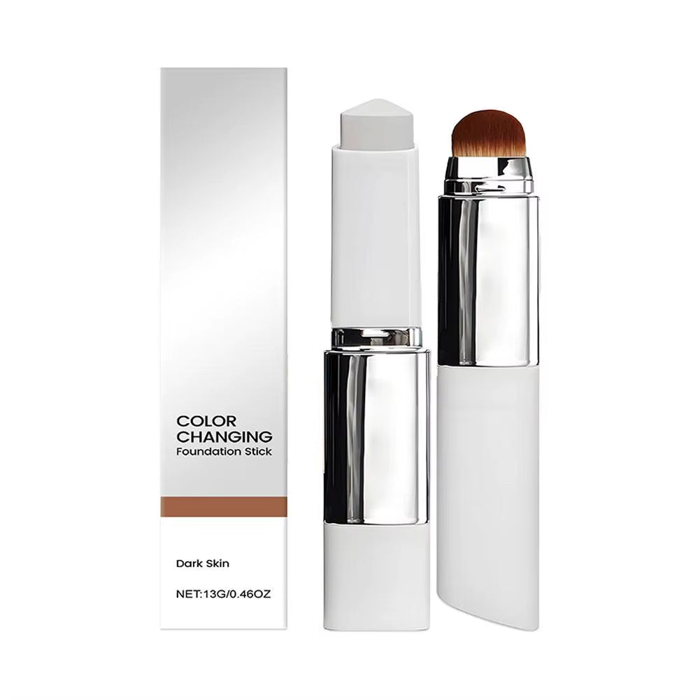 Color-Changing Foundation Stick: Dual-Function Concealer and Brush for Effortless Beauty Enhancement